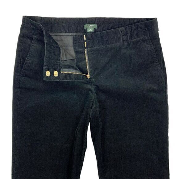 J. Crew Corduroy Pants Womens Size 6 Black Stretch City Fit Cuffed Cropped Jeans - Picture 3 of 14